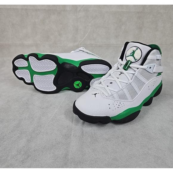 Nike Mens Size 7 Air Jordan 6 Rings Shoes Lucky Green‎ Sneakers 322992-131 NEW